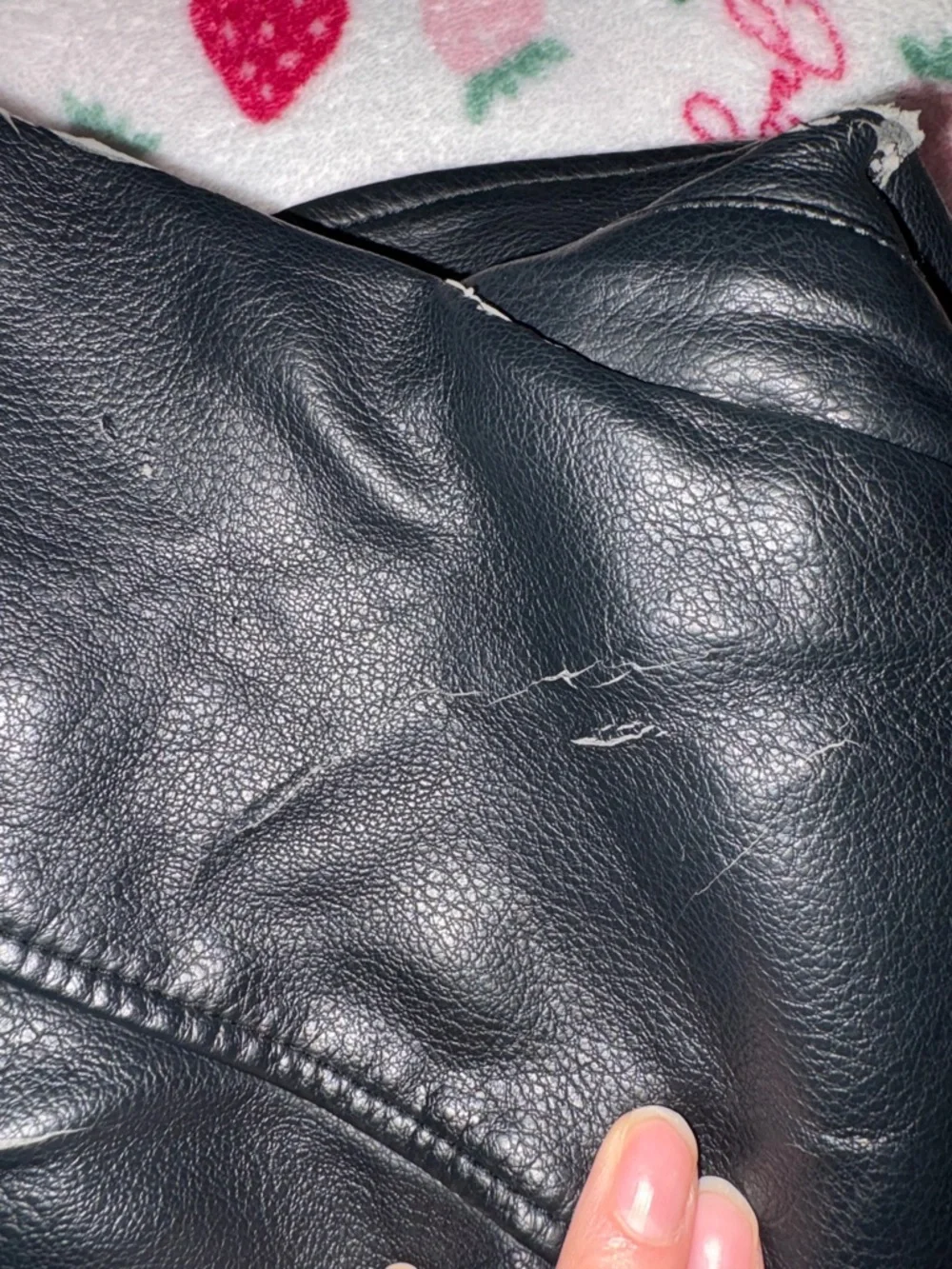 Topshop Black Faux Leather Jacket with Silver Hardware